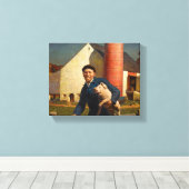 Pennsylvania Farmer door Newell Convers Wyeth Canvas Afdruk (Insitu (Houten vloer))