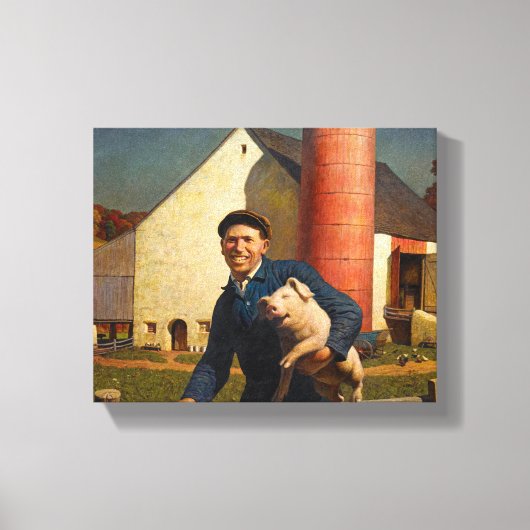 Pennsylvania Farmer door Newell Convers Wyeth Canvas Afdruk (Voorkant)