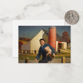 Pennsylvania Farmer door Newell Convers Wyeth Notitiekaartje (Voorkant / Achterkant in situ)