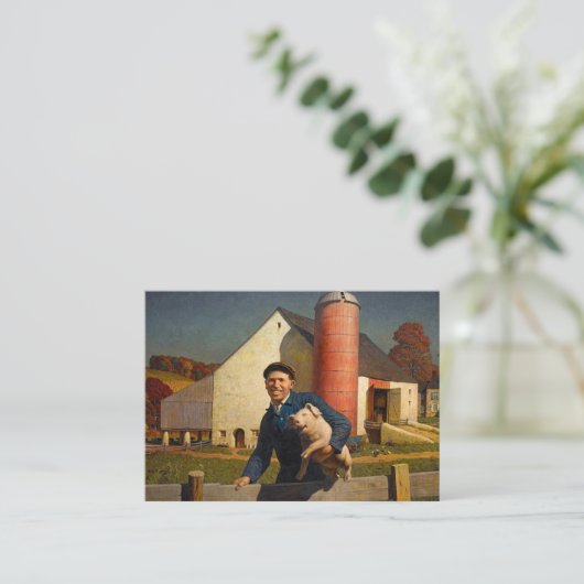 Pennsylvania Farmer door Newell Convers Wyeth Notitiekaartje (Staand voorkant)
