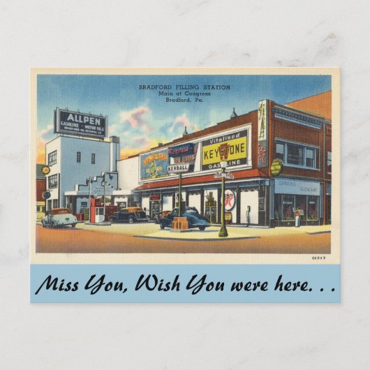 Pennsylvania, Filling Station, Bradford Briefkaart (Voorkant)