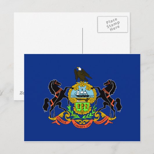 Pennsylvania Flag Briefkaart (Voorkant / Achterkant)
