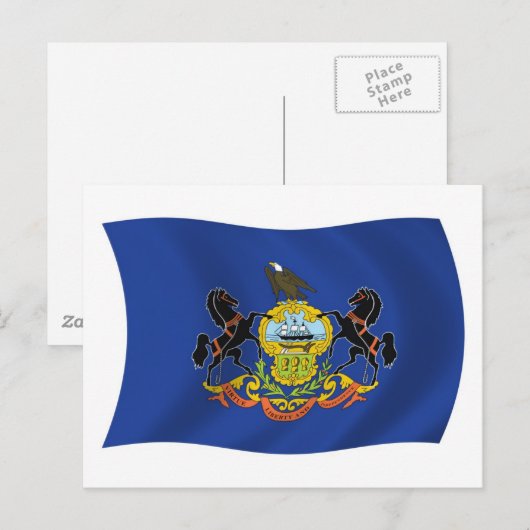 Pennsylvania Flag Briefkaart (Voorkant / Achterkant)