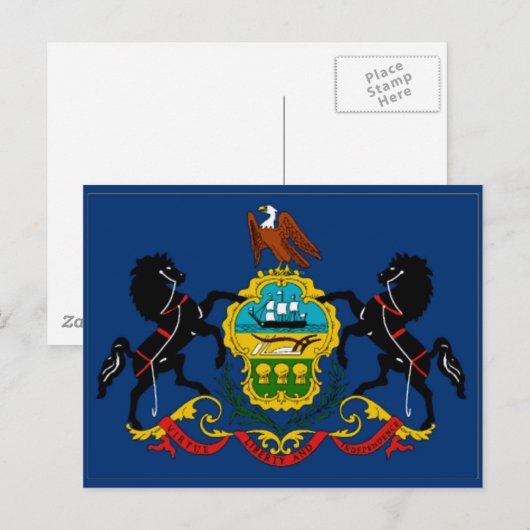 Pennsylvania Flag Briefkaart (Voorkant / Achterkant)