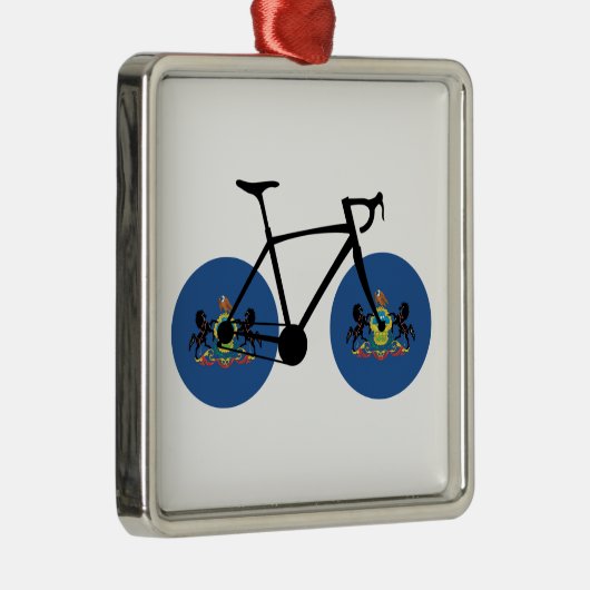 Pennsylvania Flag Cycling Metalen Ornament (Rechts)