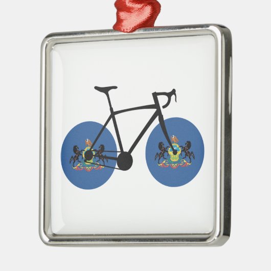 Pennsylvania Flag Cycling Metalen Ornament (Links)