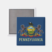 Pennsylvania Flag Magneet (Voorkant / Achterkant)
