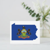 Pennsylvania Flag Map Briefkaart (Staand voorkant)