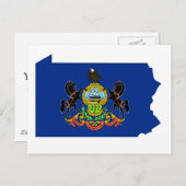 Pennsylvania Flag Map Briefkaart (Voorkant / Achterkant)