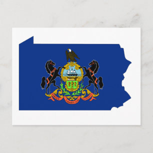 Pennsylvania Flag Map Briefkaart