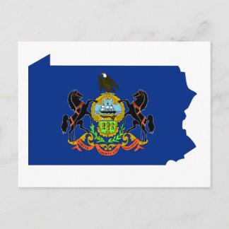 Pennsylvania Flag Map Briefkaart
