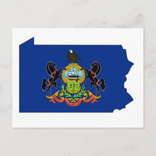 Pennsylvania Flag Map Briefkaart (Voorkant)