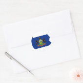 Pennsylvania Flag Map Ronde Sticker (Envelop)