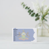 Pennsylvania Flag Map Visitekaartje (Staand voorkant)