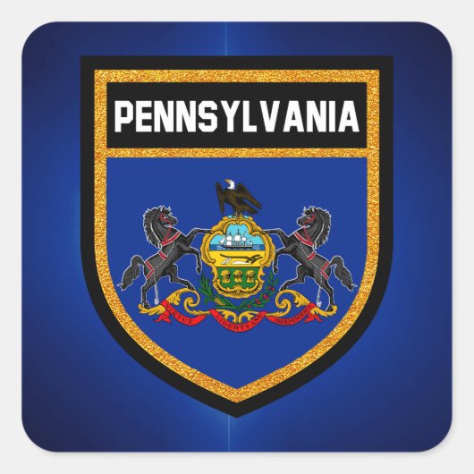 Pennsylvania Flag Vierkante Sticker (Voorkant)