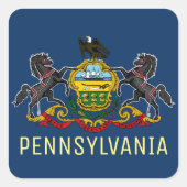 Pennsylvania Flag Vierkante Sticker (Voorkant)