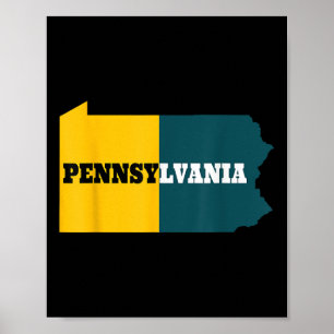 Pennsylvania Football Kaart Funny Game Fan Poster