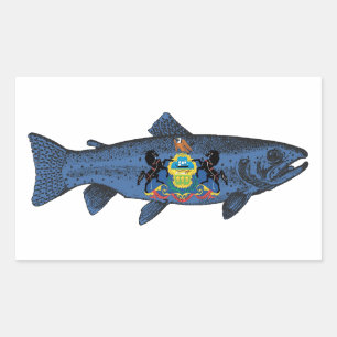 Pennsylvania Forel Visvangst Rechthoekige Sticker