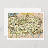 Pennsylvania Funny  Map Briefkaart (Voorkant / Achterkant)