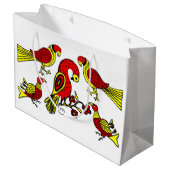 Pennsylvania German folk bird print Groot Cadeauzakje (Achterkant Gekanteld)