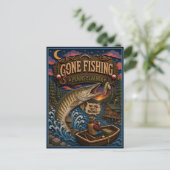 Pennsylvania Gone Fishing Muskellunge Briefkaart (Staand voorkant)