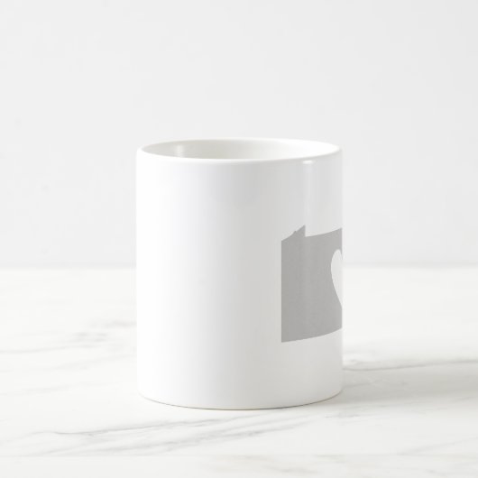 Pennsylvania Gray State Map Vorm met hart Koffiemok (Center)