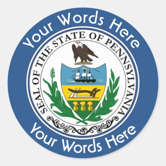 Pennsylvania Great Seal Custom Sticker (Voorkant)