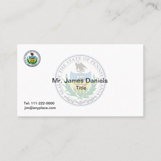 Pennsylvania Great Seal Visitekaartje (Voorkant)