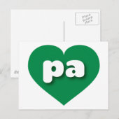 Pennsylvania groen hart - Ik hou van pa Briefkaart (Voorkant / Achterkant)