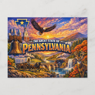 Pennsylvania Groeten Ansichtkaart  Briefkaart