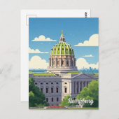 Pennsylvania Harrisburg Reizen Briefkaart (Voorkant / Achterkant)