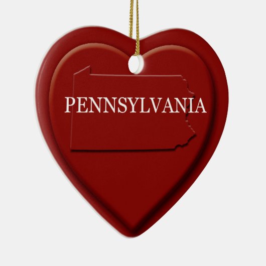 Pennsylvania Heart Map kerstversiering Keramisch Ornament (Rechts)