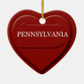 Pennsylvania Heart Map kerstversiering Keramisch Ornament (Voorkant)