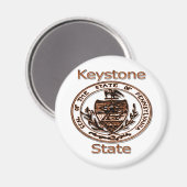 Pennsylvania het Keystone State Seal Magneet (Voorkant / Achterkant)