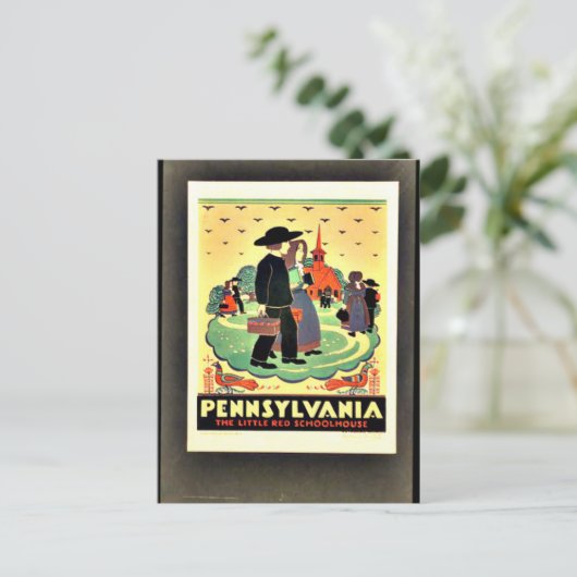 Pennsylvania, het kleine rode schoolhuis briefkaart (Staand voorkant)