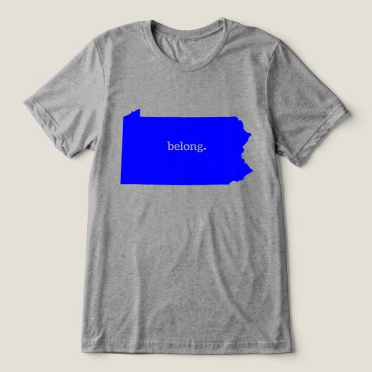 Pennsylvania Home Belong Kaart State Pride Tri-Blend Shirt (Design voorkant)