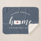 Pennsylvania Home Staat Gepersonaliseerd Sherpa Deken (Voorkant (horizontaal))