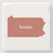 Pennsylvania Home State Red Stenen Onderzetter (Voorkant)