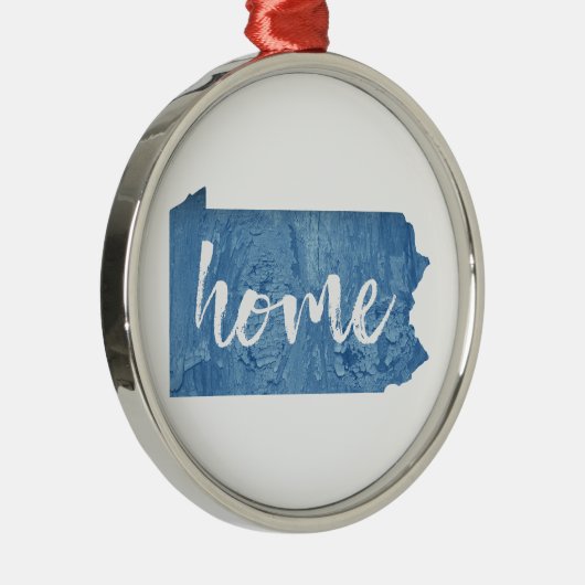 Pennsylvania Home Wood Grain Metalen Ornament (Rechts)