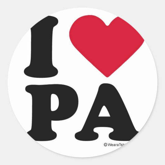PENNSYLVANIA - "IK HOU VAN PA" "IK HOU VAN PENNSYL RONDE STICKER (Voorkant)