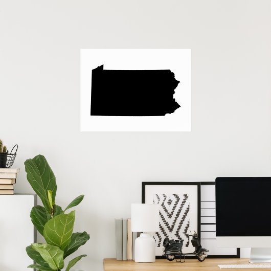 Pennsylvania in Black en White Poster (Thuiskantoor)
