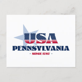 Pennsylvania in rood, wit en blauw Briefkaart