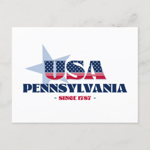 Pennsylvania in rood, wit en blauw Briefkaart
