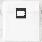 Pennsylvania in wit en zwart vierkante sticker (Tas)