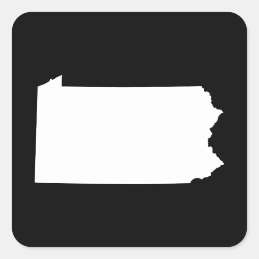 Pennsylvania in wit en zwart vierkante sticker (Voorkant)
