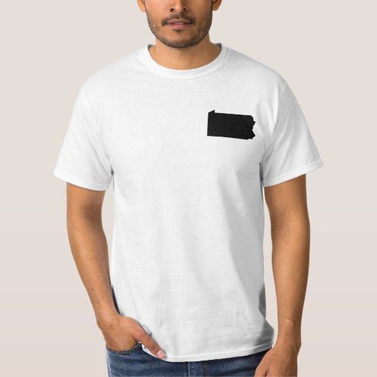Pennsylvania in zwart en wit t-shirt (Voorkant)