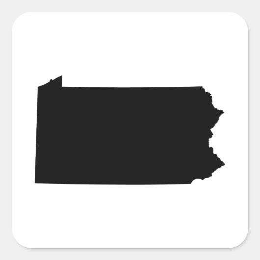 Pennsylvania in zwart en wit vierkante sticker (Voorkant)