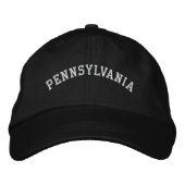 Pennsylvania Ingeborduurd instelbaar Pet zwart (Voorkant)