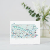 Pennsylvania Interstate Map Briefkaart (Staand voorkant)