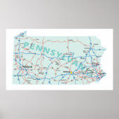 Pennsylvania Interstate Map Print (Voorkant)